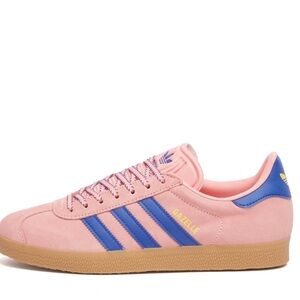 Adidas Gazelle Pink with Blue Stripes